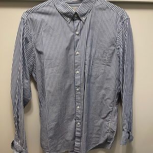 Jcrew men’s secret wash stretch striped blue and white large slim